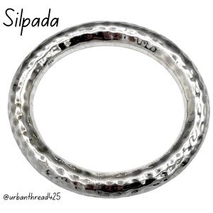 🩶🩶 Silpada RARE Retired Hammered Sterling Silver Oval Bangle Bracelet B1117